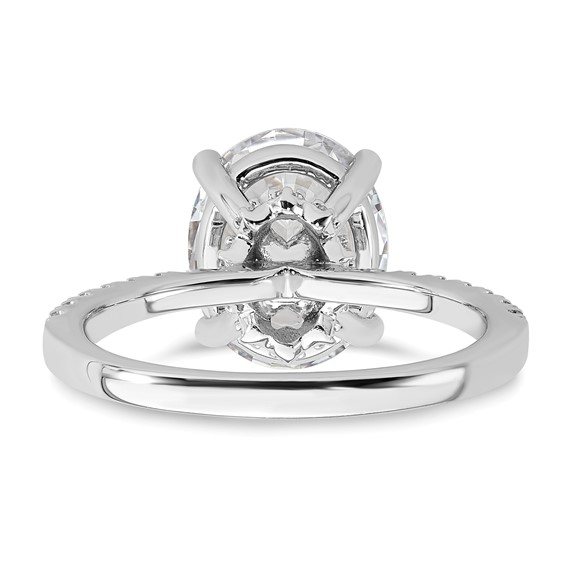 14k White Gold 3 1/4 carat Lab Grown Diamond VS/SI+ G+ Oval Complete Solitaire Engagement Ring