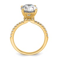 14K Yellow Gold 3.25 Carat Lab Grown Diamond VS SI+ G+ Oval Complete Solitaire Engagement Ring view 2
