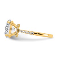 14K Yellow Gold 3.25 Carat Lab Grown Diamond VS SI+ G+ Oval Complete Solitaire Engagement Ring view 3