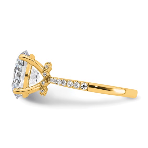 14k 3 1/4 carat Lab Grown Diamond VS/SI+ G+ Oval Complete Solitaire Engagement Ring