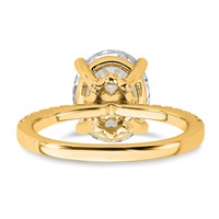 14K Yellow Gold 3.25 Carat Lab Grown Diamond VS SI+ G+ Oval Complete Solitaire Engagement Ring view 5