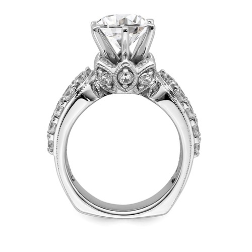 Sterling Silver CZ Semi-mount Engagement Ring