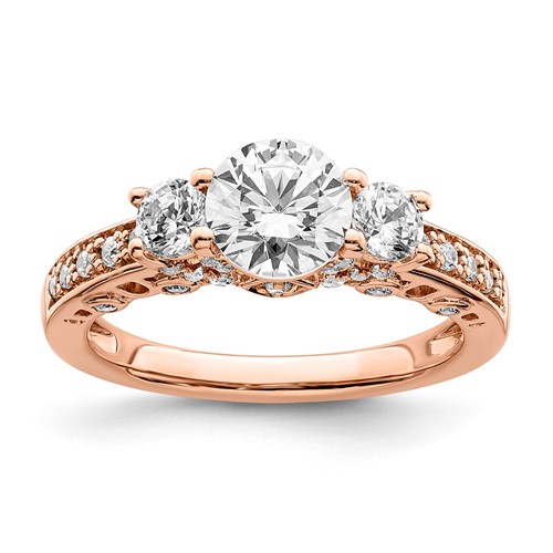 Alloy Rose & CZ Semi-Mount Engagement Ring