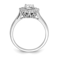 True Origin 14K White Gold 0.25 Carat Lab Grown Diamond VS+ F+ Semi-Mount Round Halo Engagement Ring view 2