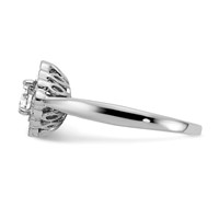 True Origin 14K White Gold 0.25 Carat Lab Grown Diamond VS+ F+ Semi-Mount Round Halo Engagement Ring view 3
