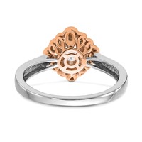 True Origin 14K Two Tone White and Rose Gold 0.25 Carat Lab Grown Diamond VS+ F+ Semi-Mount Round Halo Engagement Ring view 5