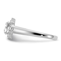 True Origin 14K White Gold 0.25 Carat Lab Grown Diamond VS+ F+ Semi-Mount Round Halo Engagement Ring view 3