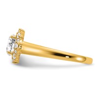 True Origin 14K Yellow Gold 0.25 Carat Lab Grown Diamond VS+ F+ Semi-Mount Round Halo Engagement Ring view 3