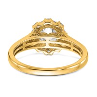 True Origin 14K Yellow Gold 0.25 Carat Lab Grown Diamond VS+ F+ Semi-Mount Round Halo Engagement Ring view 5