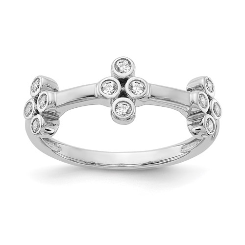 True Origin 14K White Gold 0.20 Carat Lab Grown Diamond VS+ F+ Bloom Complete Fashion Ring