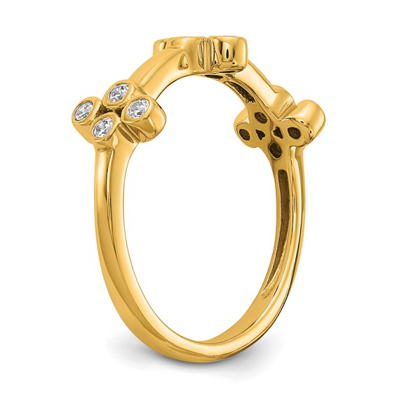 True Origin 14K Yellow Gold 1/5 carat Lab Grown Diamond VS+ F+ Bloom Complete Fashion Ring