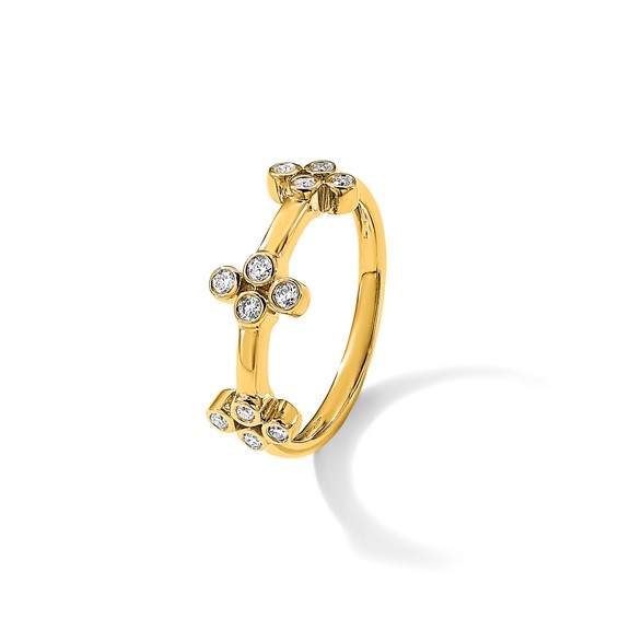 True Origin 14K Yellow Gold 1/5 carat Lab Grown Diamond VS+ F+ Bloom Complete Fashion Ring