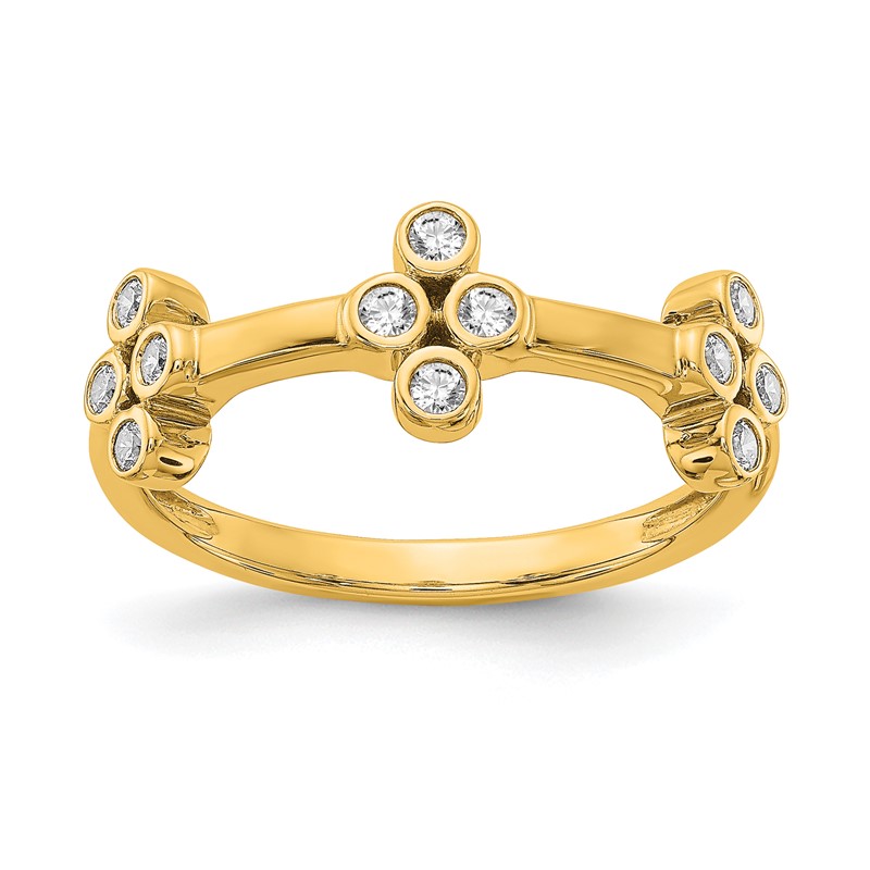 True Origin 14K 1/5 carat Lab Grown Diamond VS  D E F  Bloom Ring