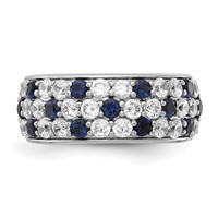 True Origin 14K White Gold 1.50 Carat Lab Grown Diamond VS+ F+ and.85 Carat Blue Sapphire Complete Fashion Ring view 4