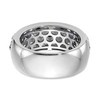 True Origin 14K White Gold 1.50 Carat Lab Grown Diamond VS+ F+ and.85 Carat Blue Sapphire Complete Fashion Ring view 5
