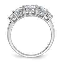 14K White Gold 3.50 Carat Lab Grown Diamond VS+ F+ Complete Five Stone Band view 2