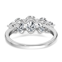 14K White Gold 3.50 Carat Lab Grown Diamond VS+ F+ Complete Five Stone Band view 5