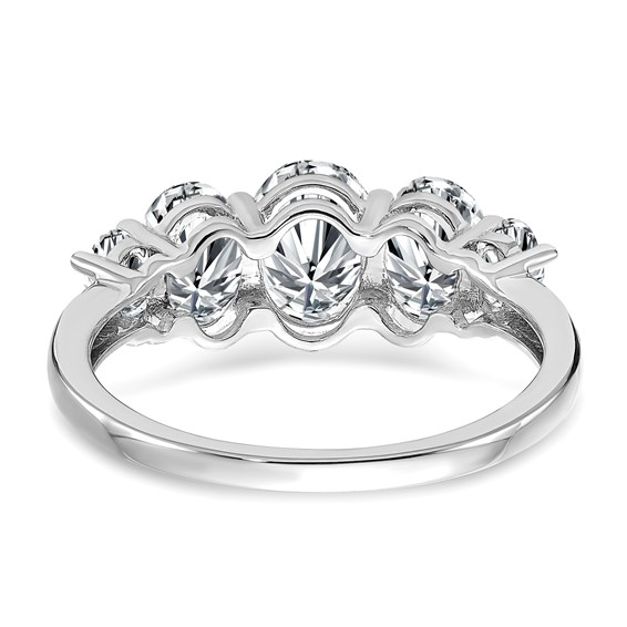 14k White Gold 3 1/2 carat Lab Grown Diamond VS+ F+ Complete Five Stone Band