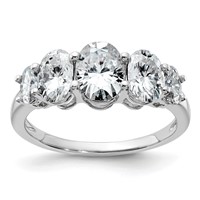 14K White Gold 3.50 Carat Lab Grown Diamond VS+ F+ Complete Five Stone Band view 1