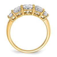 14K Yellow Gold 3.50 Carat Lab Grown Diamond VS+ F+ Complete Five Stone Band view 2