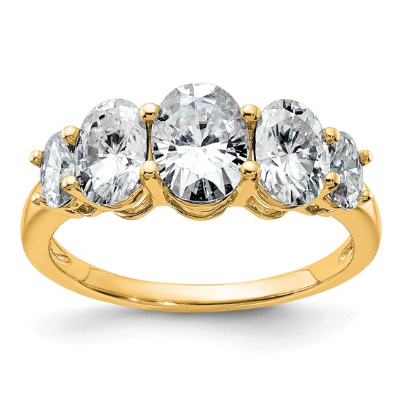 14k 3 1/2 carat Lab Grown Diamond VS+ F+ Complete Five Stone Band