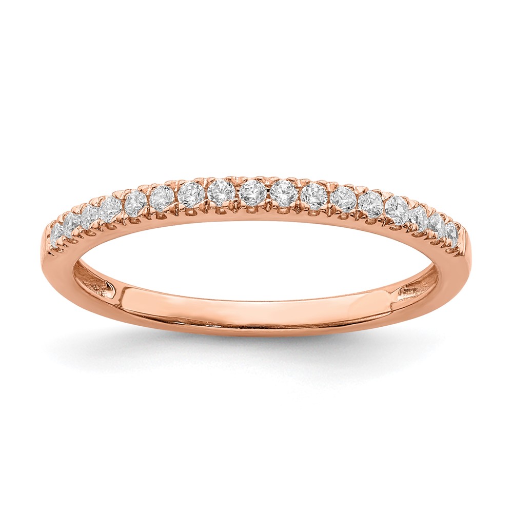 Pure Serenity 14K Rose Gold 0.17 Carat Lab Grown Diamond VS SI+ G+ Wedding Band