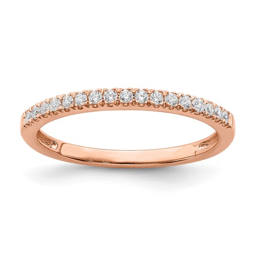 Pure Serenity 14K Rose Gold 0.17 Carat Lab Grown Diamond VS SI+ G+ Wedding Band