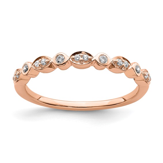 Pure Serenity 14k Rose Gold 1/5 carat Lab Grown Diamond VS/SI+ G+ Two Wedding Band Set