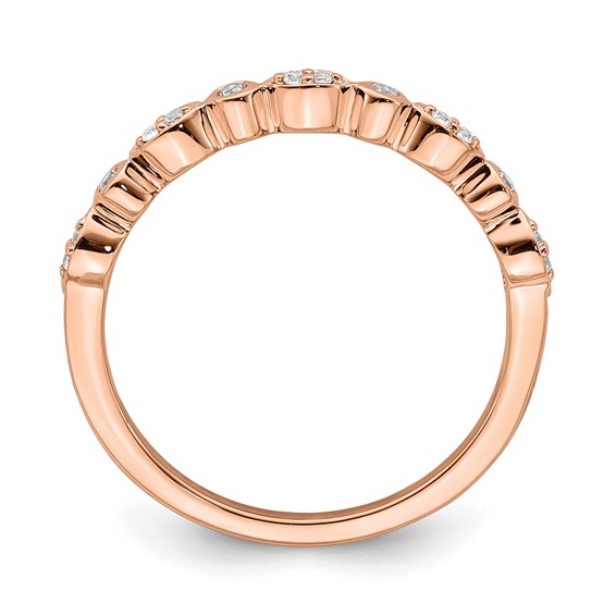 Pure Serenity 14k Rose Gold 1/5 carat Lab Grown Diamond VS/SI+ G+ Two Wedding Band Set