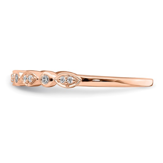 Pure Serenity 14k Rose Gold 1/5 carat Lab Grown Diamond VS/SI+ G+ Two Wedding Band Set