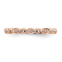 Pure Serenity 14K Rose Gold 0.20 Carat Lab Grown Diamond VS SI+ G+ Two Wedding Band Set view 5
