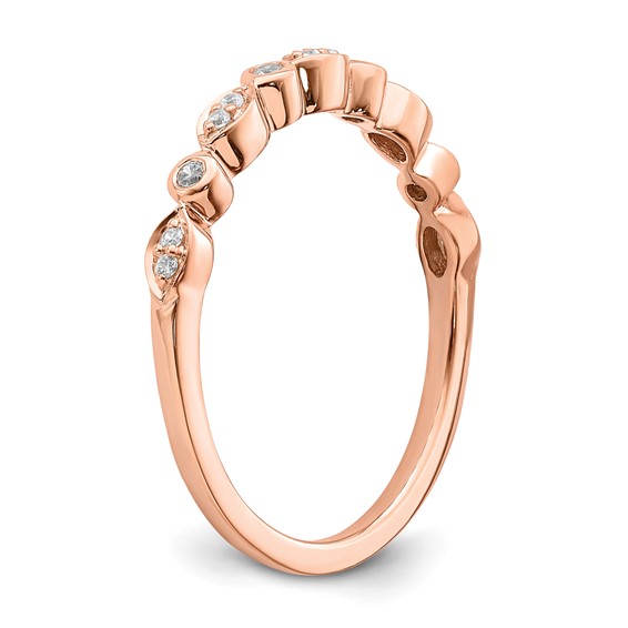 Pure Serenity 14k Rose Gold 1/5 carat Lab Grown Diamond VS/SI+ G+ Two Wedding Band Set