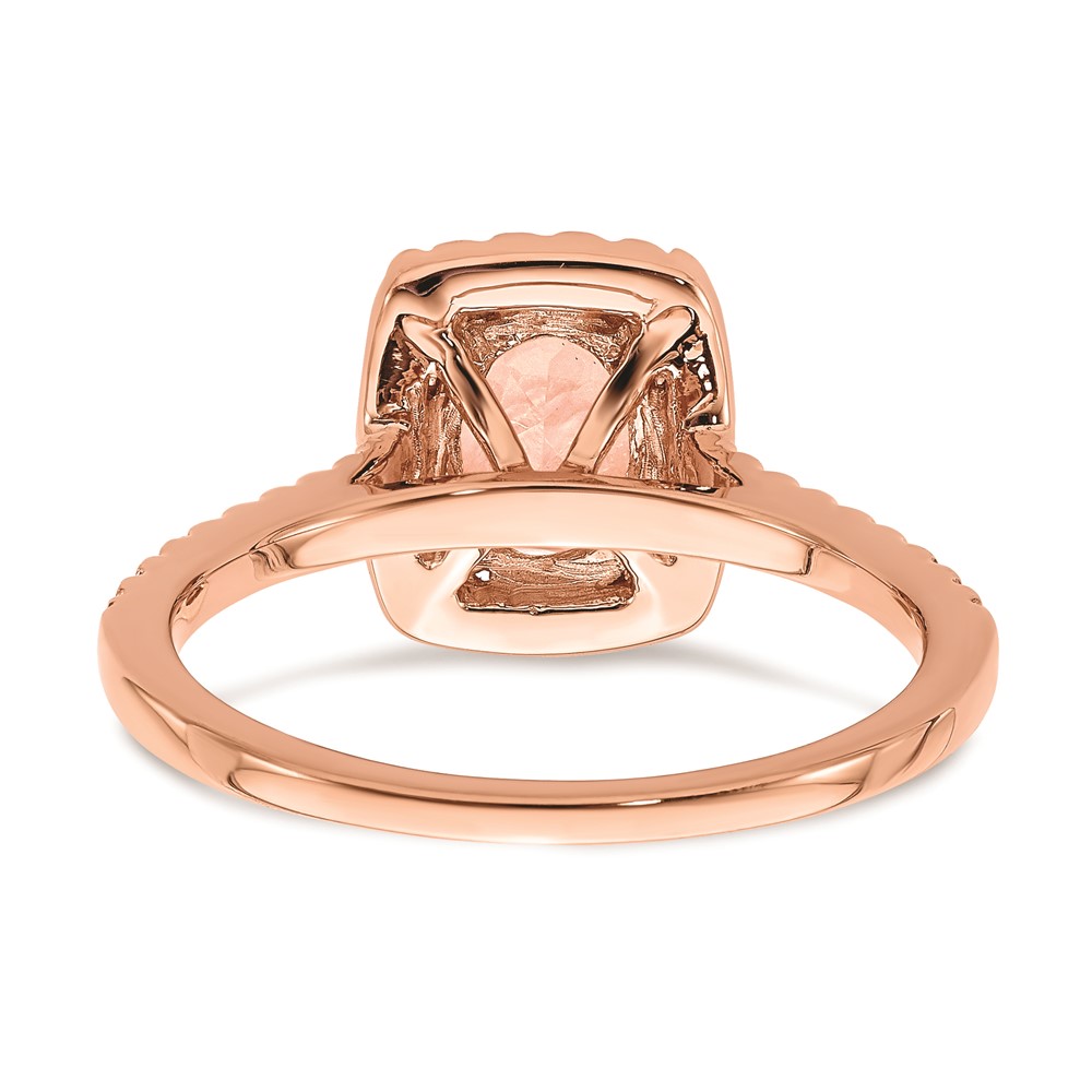 Blooming Bridal 14k Rose Gold Halo 8x6mm Oval Morganite and 1/3 carat ...