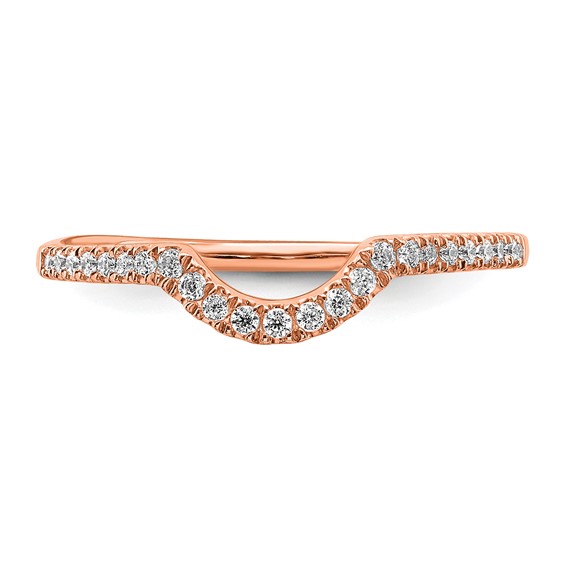 Blooming Bridal 14k Rose Gold 1/8 carat Diamond Contoured Complete Wedding Band