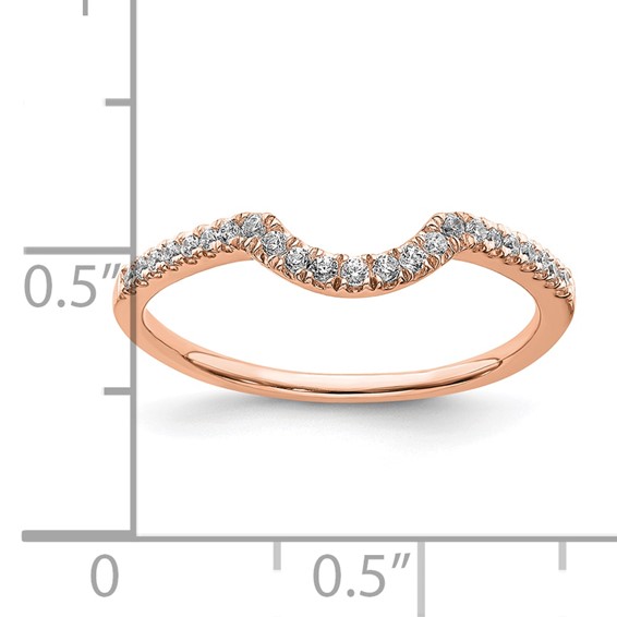 Blooming Bridal 14k Rose Gold 1/8 carat Diamond Contoured Complete Wedding Band