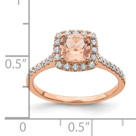 Cushion Morganite & Diamond Engagement Rings