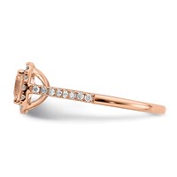 Pure Serenity 14K Rose Gold 0.25 Carat Lab Grown Diamond VS SI+ G+ and Cushion Morganite Halo Engagement Ring view 4