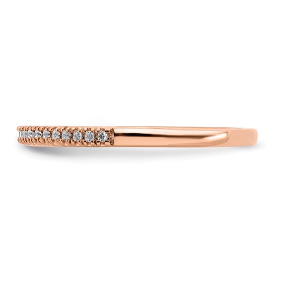 Pure Serenity 14k Rose Gold 1/15 carat Lab Grown Diamond VS/SI+ G+ Wedding Band