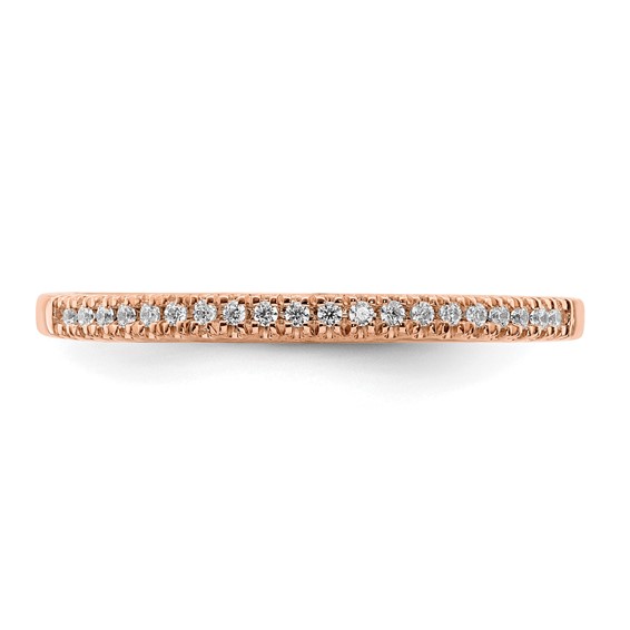Pure Serenity 14k Rose Gold 1/15 carat Lab Grown Diamond VS/SI+ G+ Wedding Band