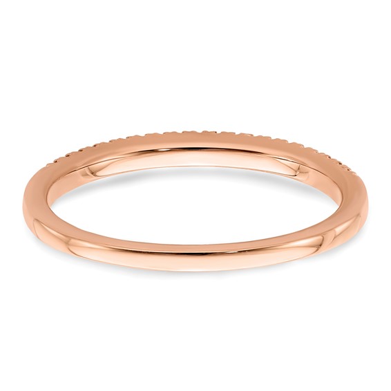 Pure Serenity 14k Rose Gold 1/15 carat Lab Grown Diamond VS/SI+ G+ Wedding Band