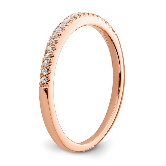 Pure Serenity 14k Rose Gold 1/15 carat Lab Grown Diamond VS/SI+ G+ Wedding Band