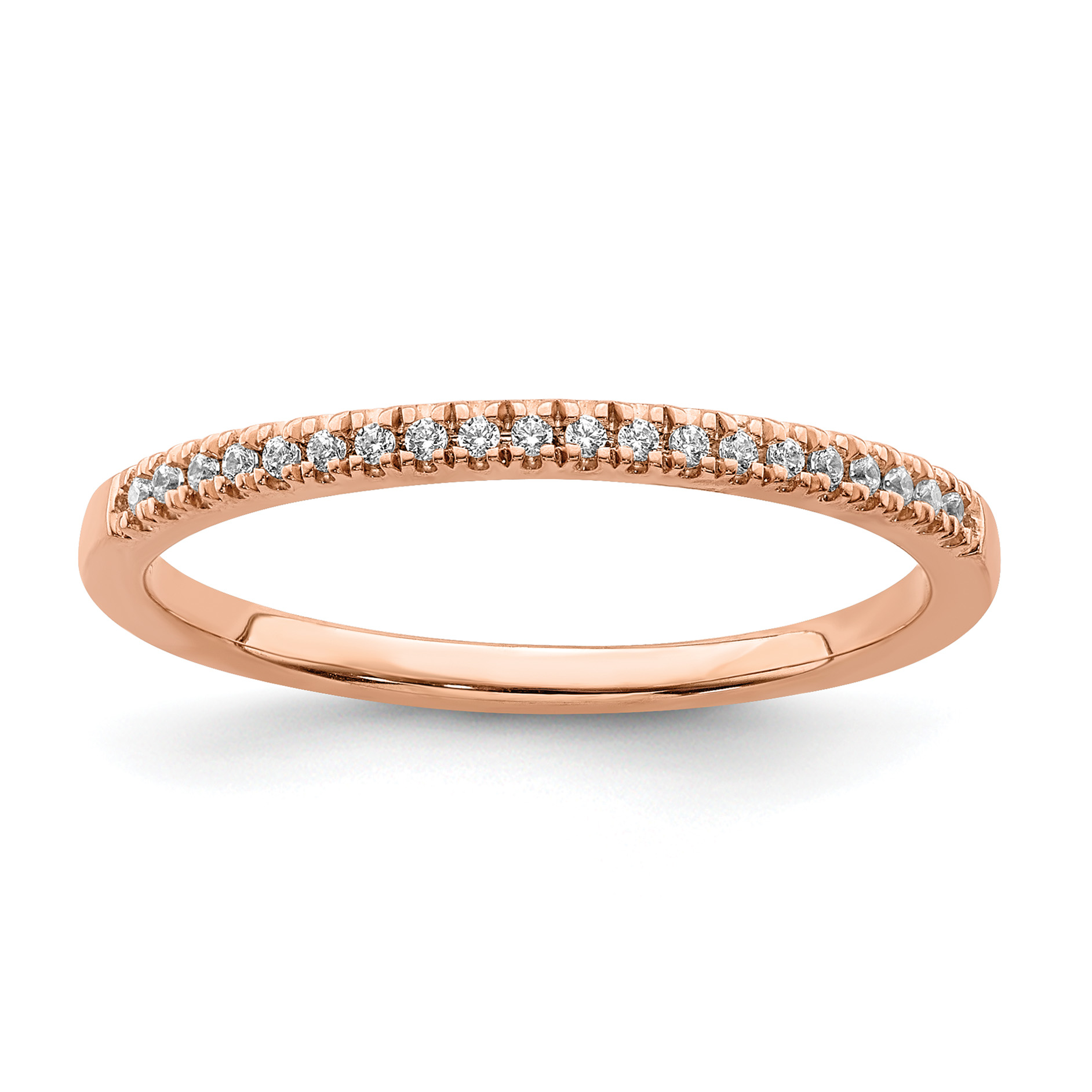 Pure Serenity 14k Rose Gold 1/15 carat Lab Grown Diamond VS/SI+ G+ Wedding Band (RM6358B-007-RLG)