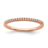 Pure Serenity 14K Rose Gold 0.07 Carat Lab Grown Diamond VS SI+ G+ Wedding Band view 1