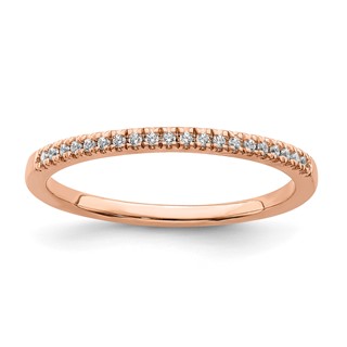 Pure Serenity 14k Rose Gold 1/15 carat Lab Grown Diamond VS/SI+ G+ Wedding Band