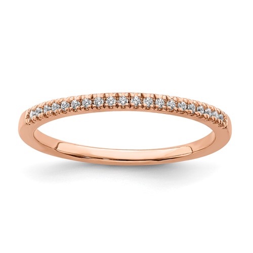 Pure Serenity 14K Rose Gold 0.07 Carat Lab Grown Diamond VS SI+ G+ Wedding Band