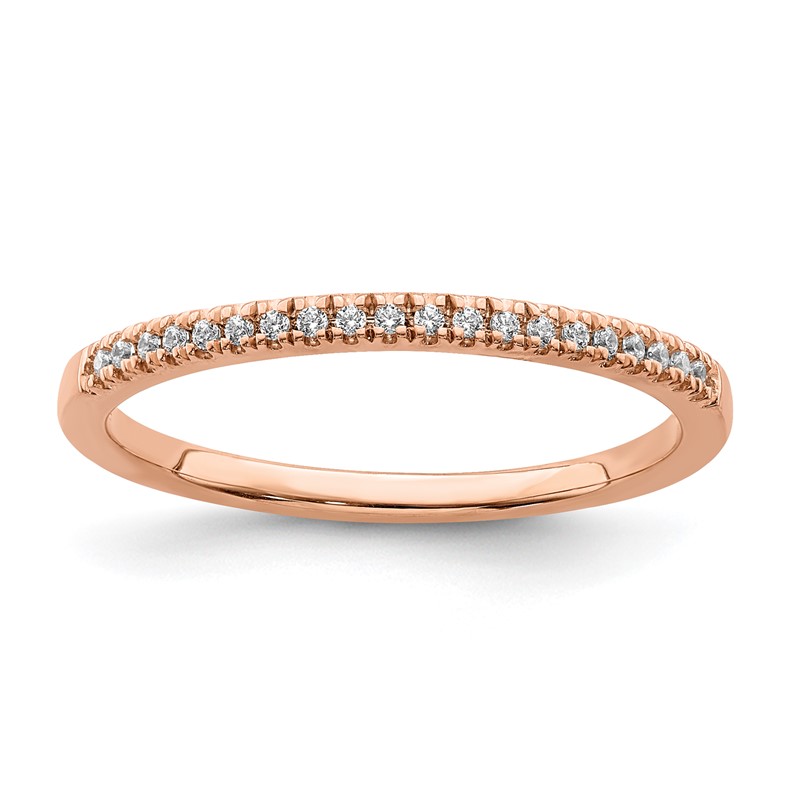 Pure Serenity 14k Rose Gold 1/15 carat Lab Grown Diamond VS/SI+ G+ Wedding Band