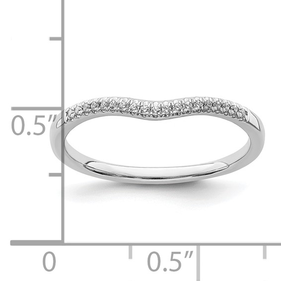 Blooming Bridal 14k White Gold 1/15 carat Diamond Contoured Complete Wedding Band