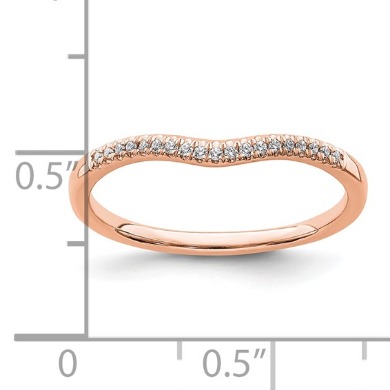 Blooming Bridal 14k Rose Gold 1/15 carat Diamond Contoured Complete Wedding Band