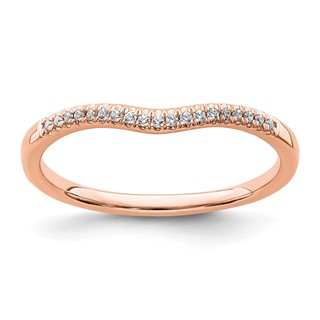 Blooming Bridal 14k Rose Gold 1/15 carat Diamond Contoured Complete Wedding Band