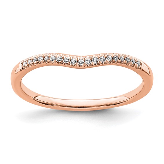 Blooming Bridal 14k Rose Gold 1/15 carat Diamond Contoured Complete Wedding Band